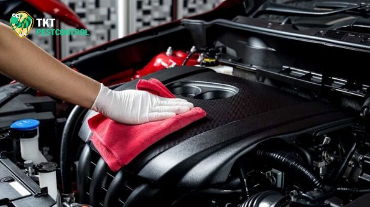 Image: How to get rid of mice in your car by cleaning the engine compartment